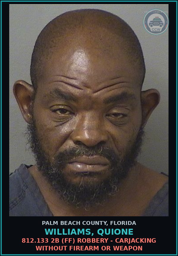 Booking mugshot of WILLIAMS, QUIONE in Palm Beach County