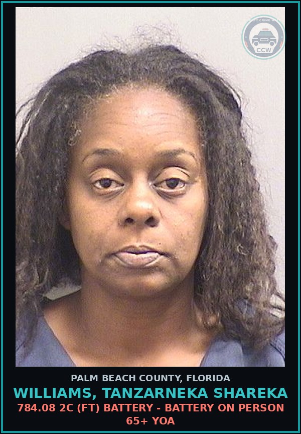 Booking mugshot of WILLIAMS, TANZARNEKA SHAREKA in Palm Beach County