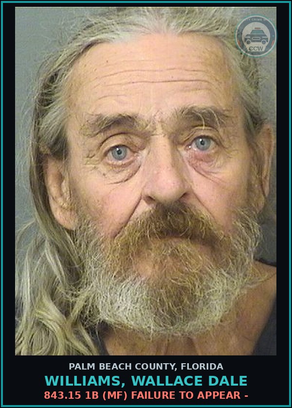 Booking mugshot of WILLIAMS, WALLACE DALE in Palm Beach County
