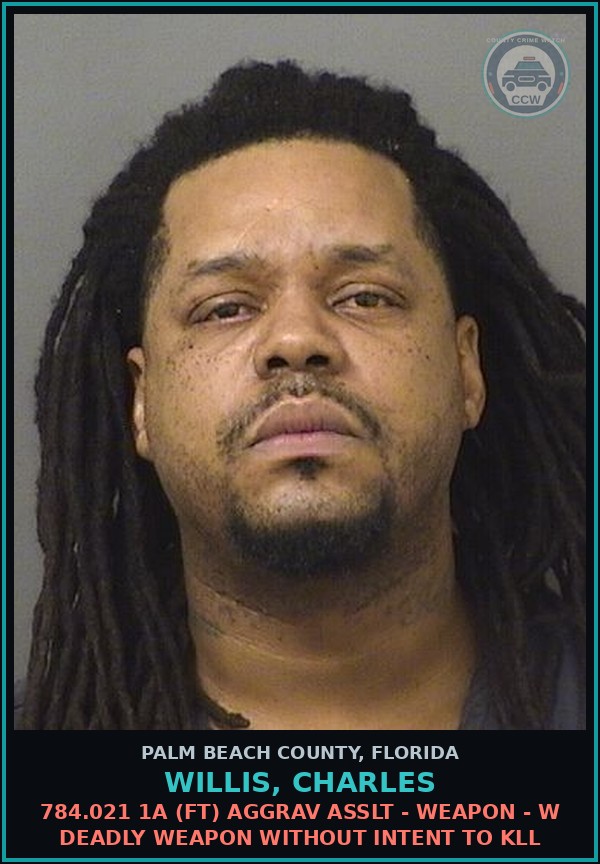 Booking mugshot of WILLIS, CHARLES in Palm Beach County