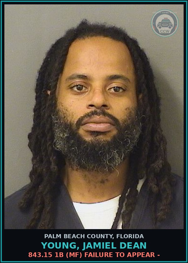 Booking mugshot of YOUNG, JAMIEL DEAN in Palm Beach County