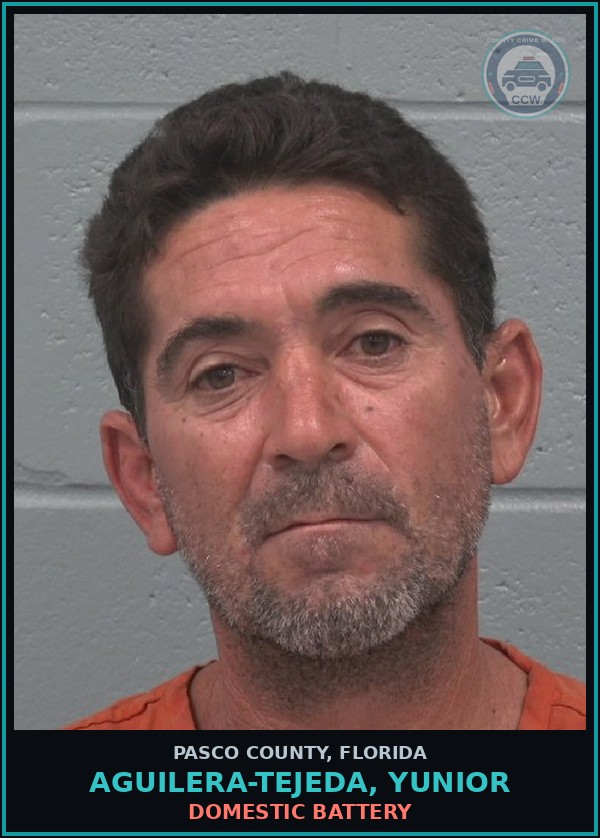 Booking mugshot of AGUILERA-TEJEDA, YUNIOR in Pasco County