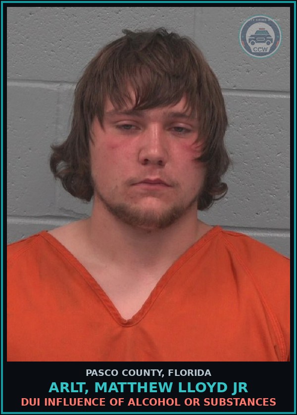 Booking mugshot of ARLT, MATTHEW LLOYD JR in Pasco County