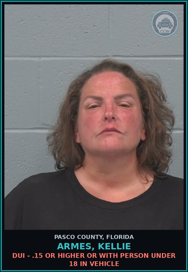 Booking mugshot of ARMES, KELLIE in Pasco County