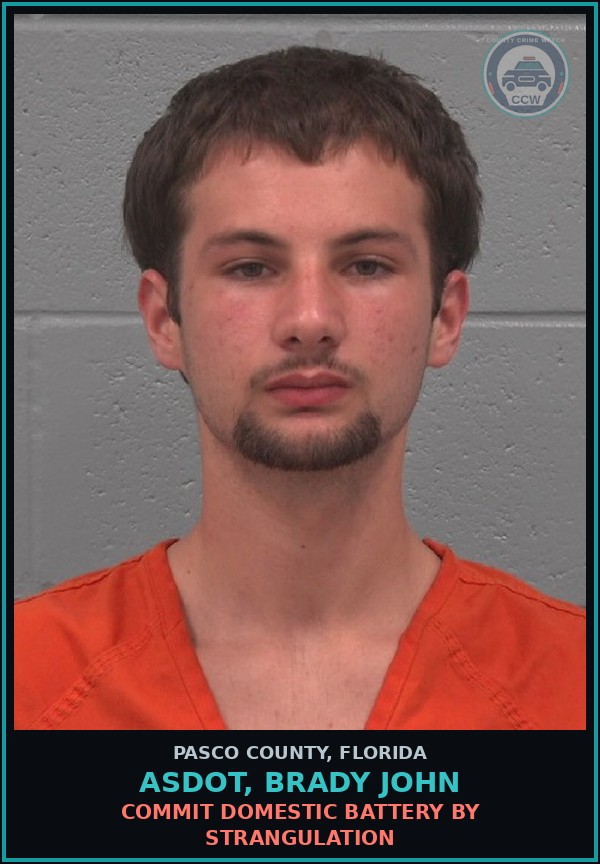 Booking mugshot of ASDOT, BRADY JOHN in Pasco County