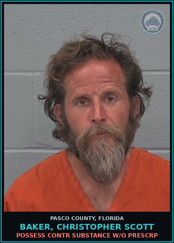 Booking mugshot of BAKER, CHRISTOPHER SCOTT in Pasco County