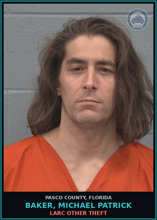 Booking mugshot of BAKER, MICHAEL PATRICK in Pasco County