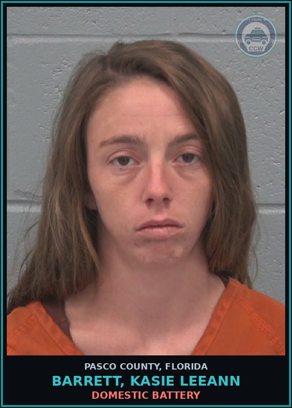 Booking mugshot of BARRETT, KASIE LEEANN in Pasco County