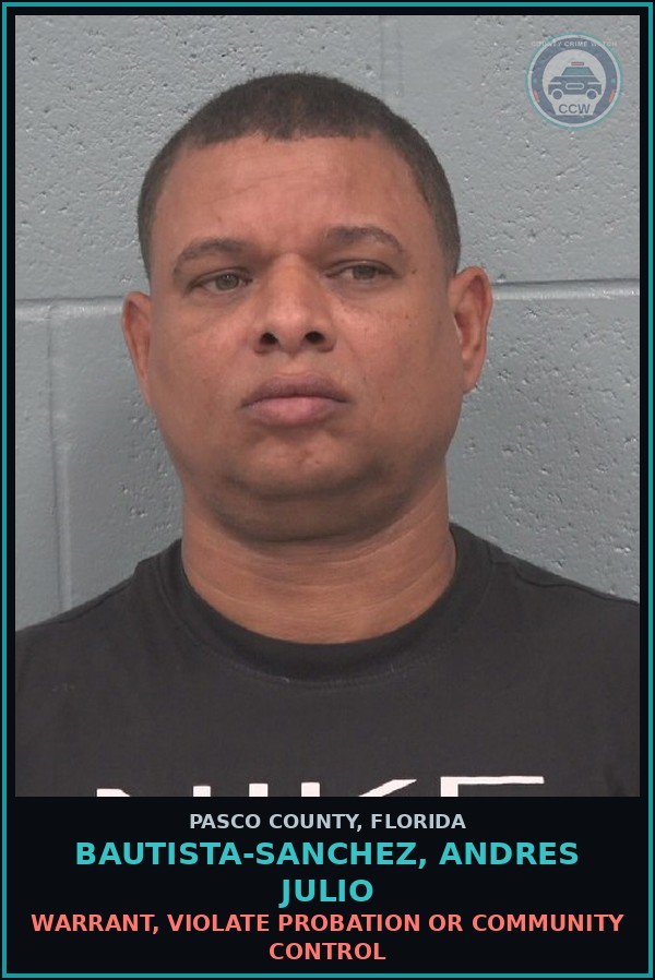 Booking mugshot of BAUTISTA-SANCHEZ, ANDRES JULIO in Pasco County