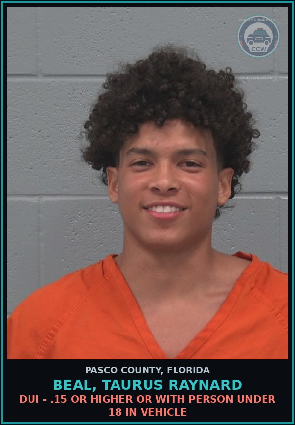 Booking mugshot of BEAL, TAURUS RAYNARD in Pasco County