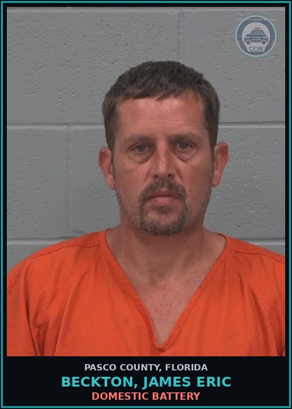 Booking mugshot of BECKTON, JAMES ERIC in Pasco County