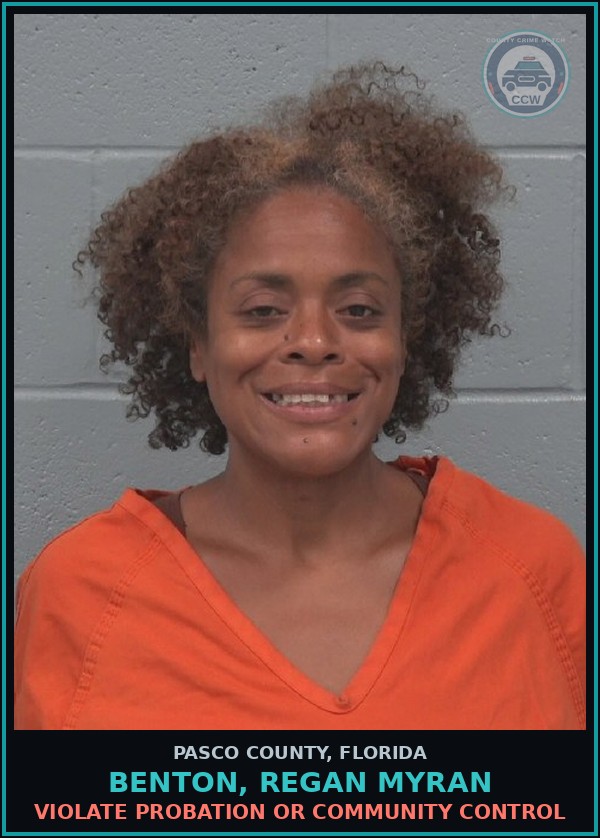 Booking mugshot of BENTON, REGAN MYRAN in Pasco County