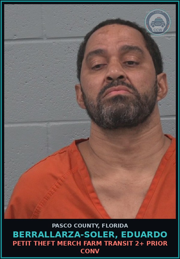 Booking mugshot of BERRALLARZA-SOLER, EDUARDO in Pasco County