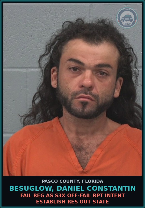 Booking mugshot of BESUGLOW, DANIEL CONSTANTIN in Pasco County