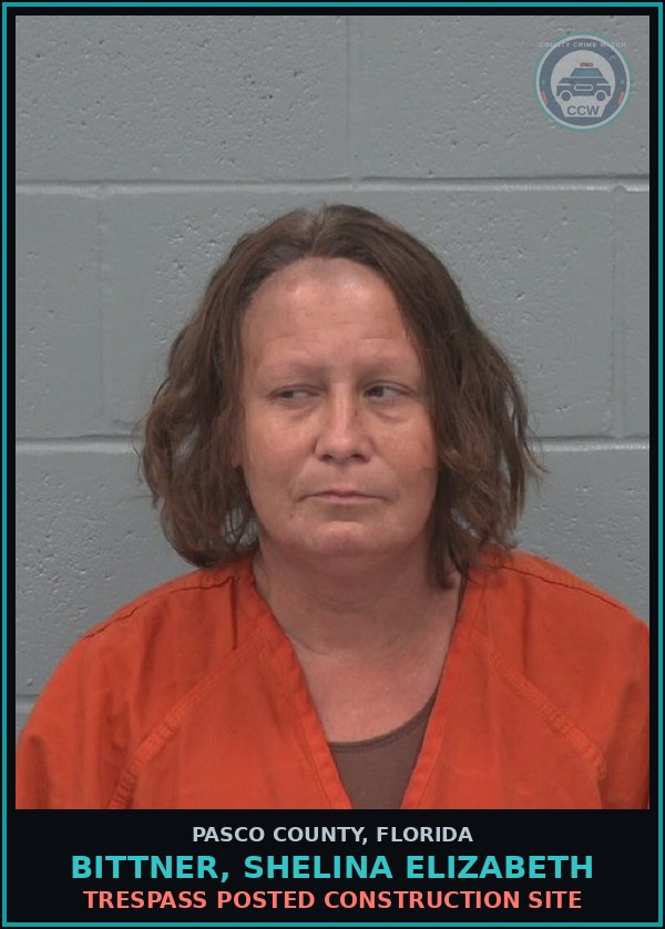 Booking mugshot of BITTNER, SHELINA ELIZABETH in Pasco County