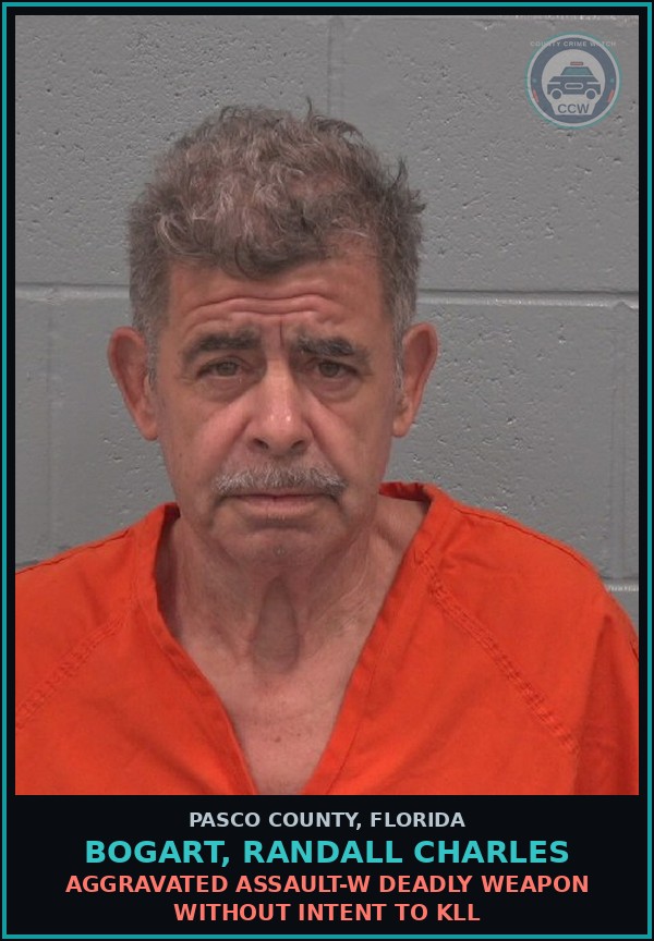 Booking mugshot of BOGART, RANDALL CHARLES in Pasco County