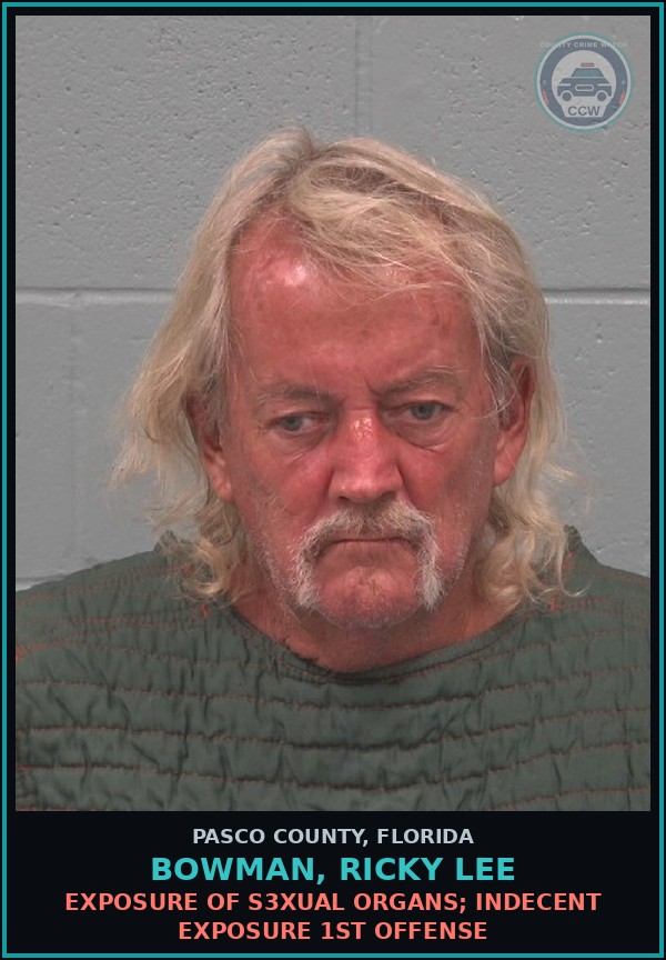 Booking mugshot of BOWMAN, RICKY LEE in Pasco County