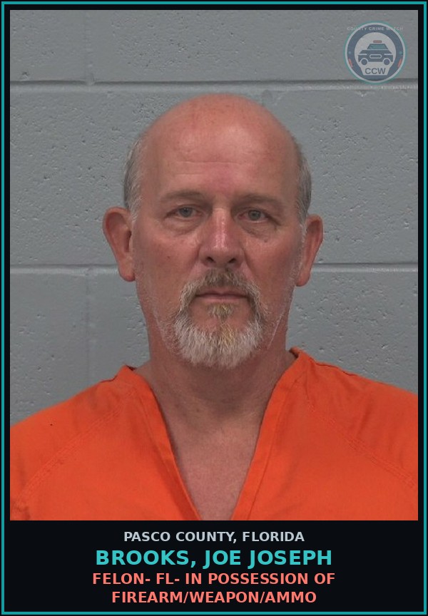 Booking mugshot of BROOKS, JOE JOSEPH in Pasco County