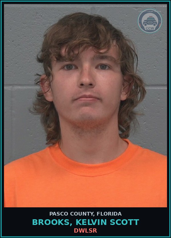 Booking mugshot of BROOKS, KELVIN SCOTT in Pasco County