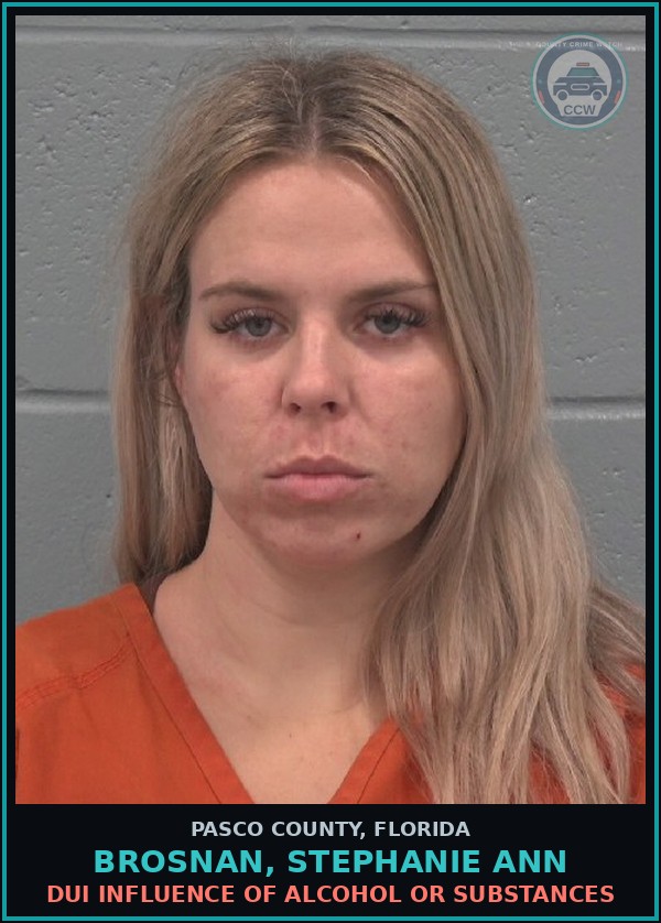 Booking mugshot of BROSNAN, STEPHANIE ANN in Pasco County