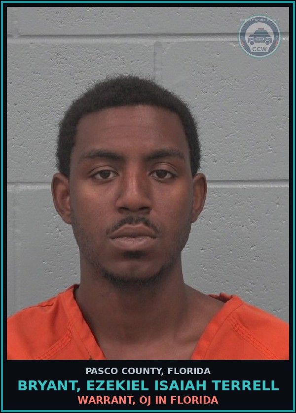 Booking mugshot of BRYANT, EZEKIEL ISAIAH TERRELL in Pasco County