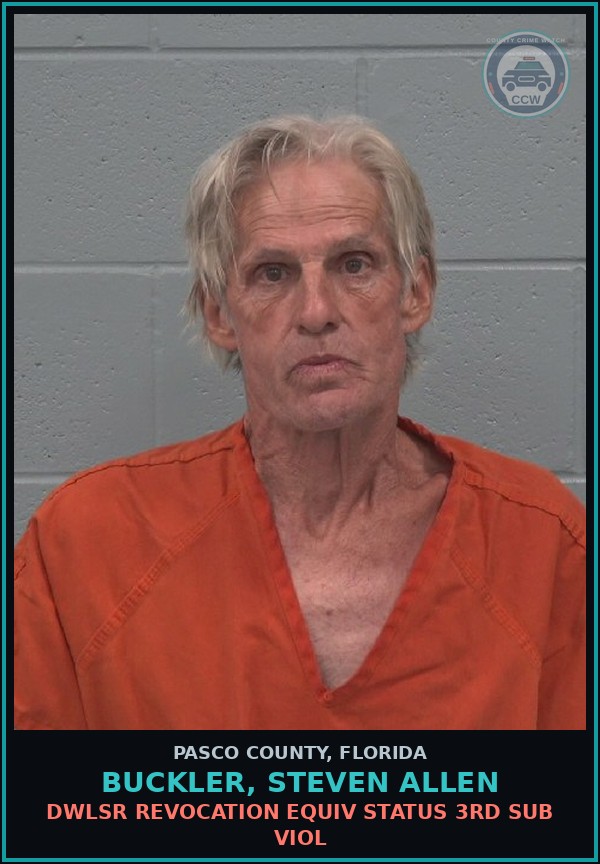 Booking mugshot of BUCKLER, STEVEN ALLEN in Pasco County