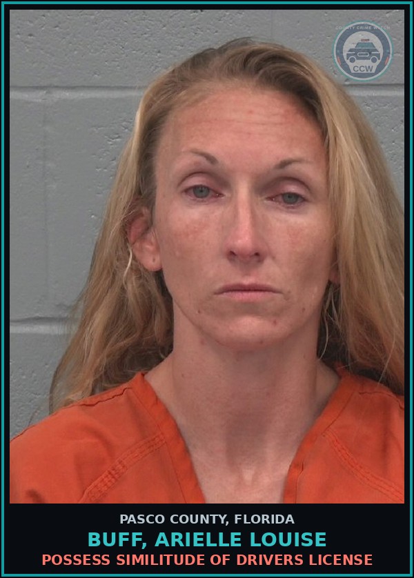 Booking mugshot of BUFF, ARIELLE LOUISE in Pasco County
