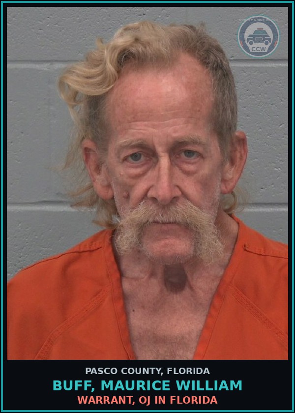 Booking mugshot of BUFF, MAURICE WILLIAM in Pasco County