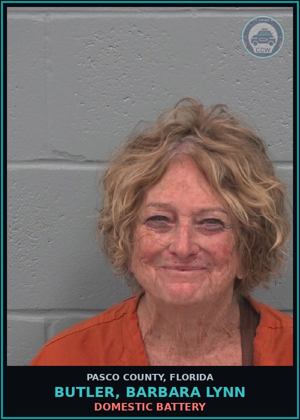 Booking mugshot of BUTLER, BARBARA LYNN in Pasco County