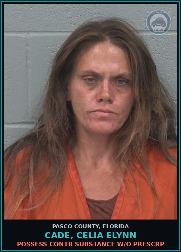 Booking mugshot of CADE, CELIA ELYNN in Pasco County