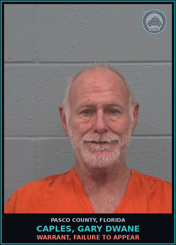 Booking mugshot of CAPLES, GARY DWANE in Pasco County