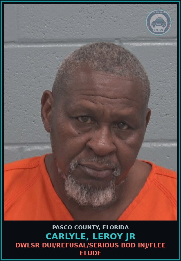 Booking mugshot of CARLYLE, LEROY JR in Pasco County