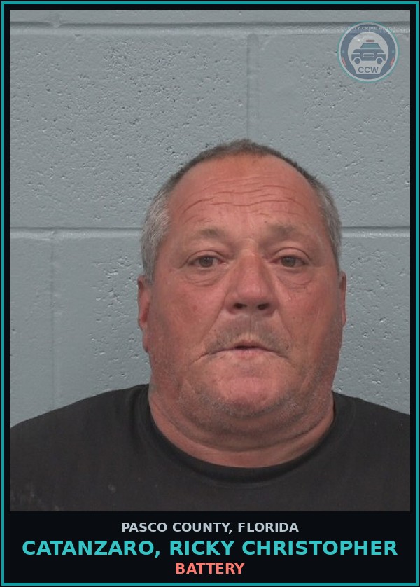 Booking mugshot of CATANZARO, RICKY CHRISTOPHER in Pasco County