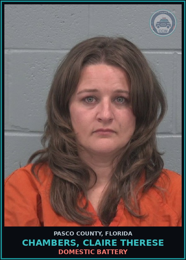 Booking mugshot of CHAMBERS, CLAIRE THERESE in Pasco County