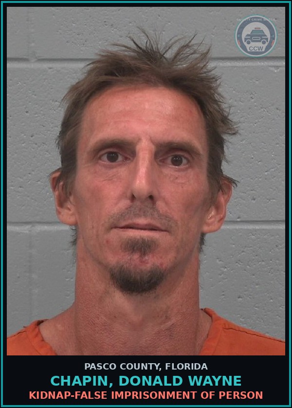 Booking mugshot of CHAPIN, DONALD WAYNE in Pasco County
