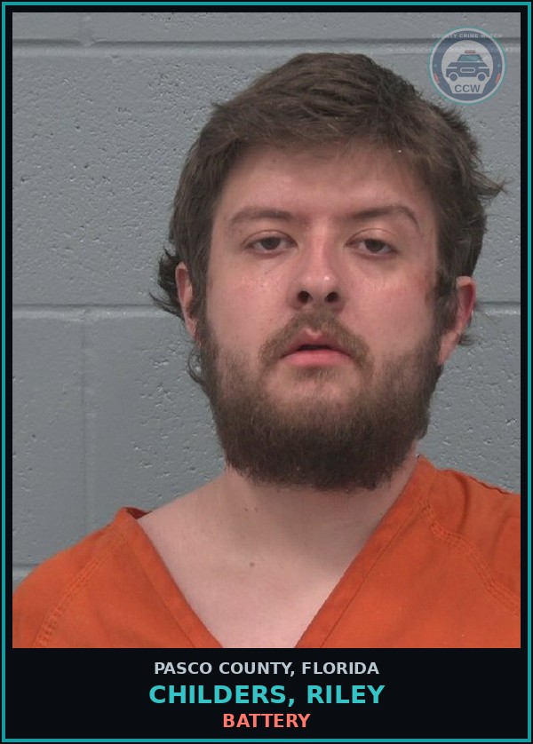 Booking mugshot of CHILDERS, RILEY in Pasco County