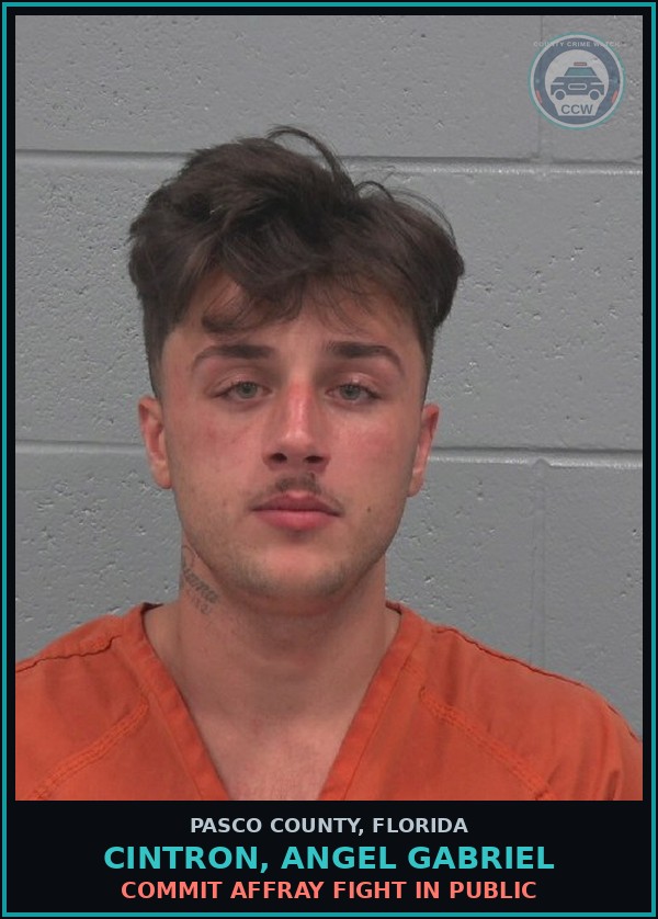Booking mugshot of CINTRON, ANGEL GABRIEL in Pasco County