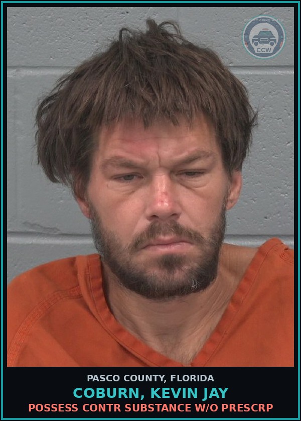Booking mugshot of COBURN, KEVIN JAY in Pasco County