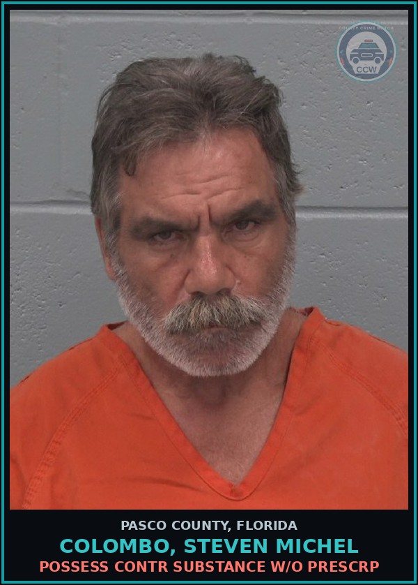 Booking mugshot of COLOMBO, STEVEN MICHEL in Pasco County