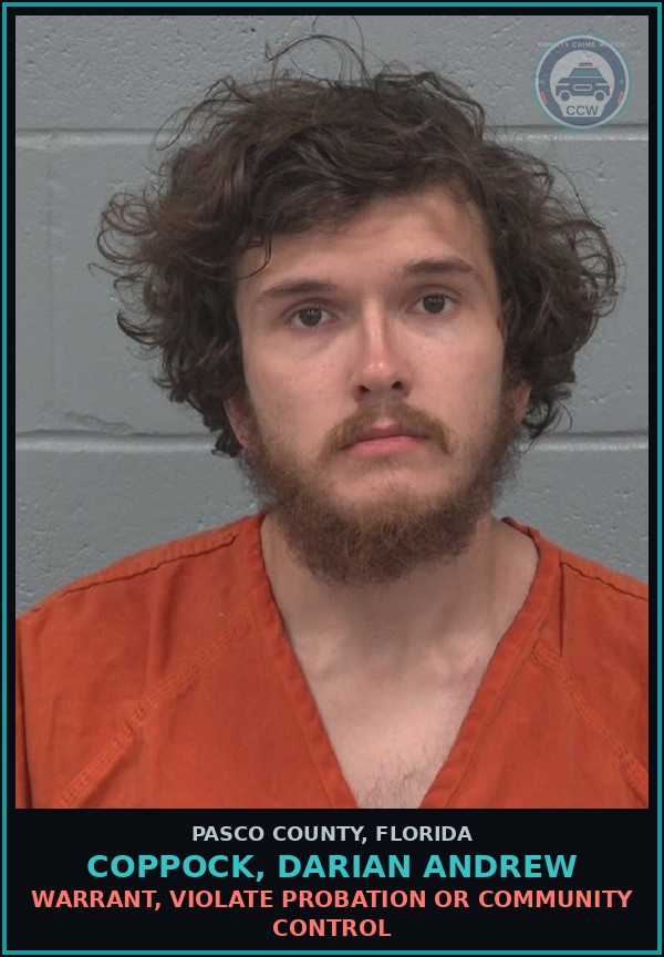Booking mugshot of COPPOCK, DARIAN ANDREW in Pasco County