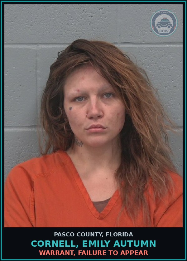 Booking mugshot of CORNELL, EMILY AUTUMN in Pasco County
