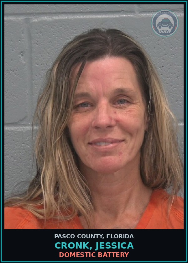Booking mugshot of CRONK, JESSICA in Pasco County