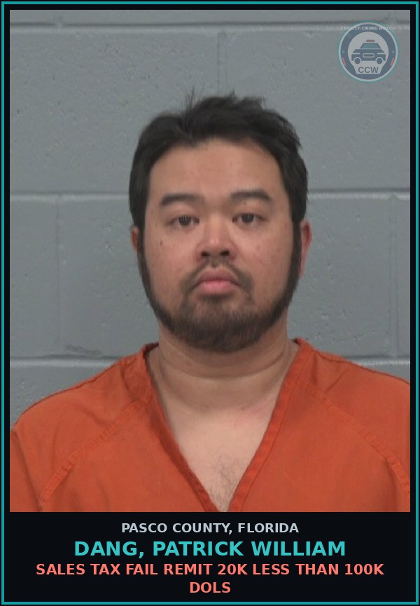 Booking mugshot of DANG, PATRICK WILLIAM in Pasco County