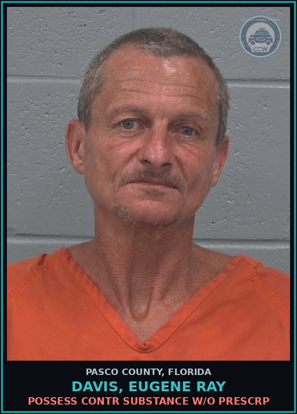 Booking mugshot of DAVIS, EUGENE RAY in Pasco County