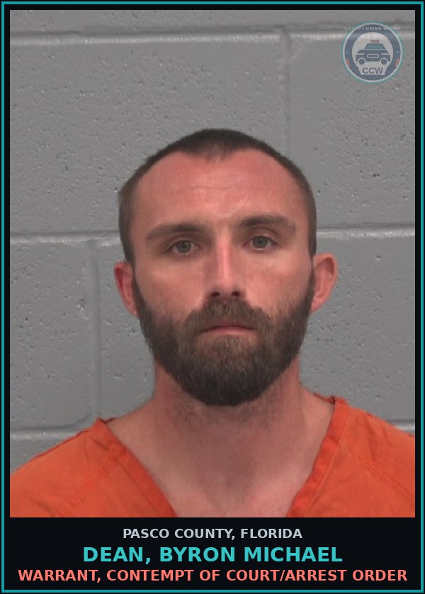 Booking mugshot of DEAN, BYRON MICHAEL in Pasco County