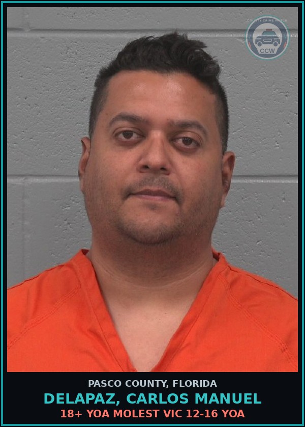 Booking mugshot of DELAPAZ, CARLOS MANUEL in Pasco County