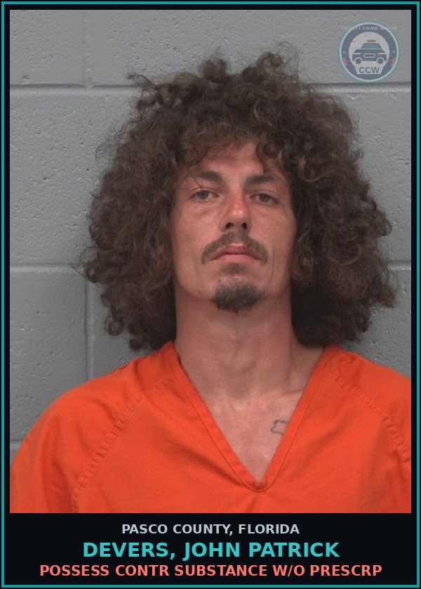 Booking mugshot of DEVERS, JOHN PATRICK in Pasco County