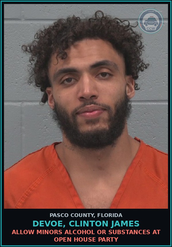 Booking mugshot of DEVOE, CLINTON JAMES in Pasco County