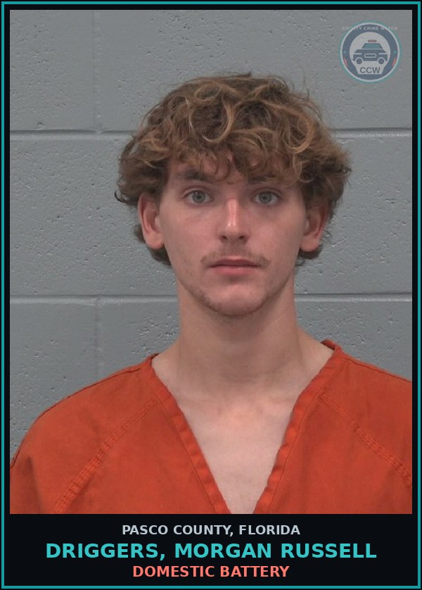 Booking mugshot of DRIGGERS, MORGAN RUSSELL in Pasco County