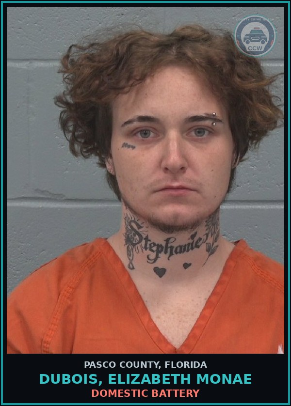 Booking mugshot of DUBOIS, ELIZABETH MONAE in Pasco County